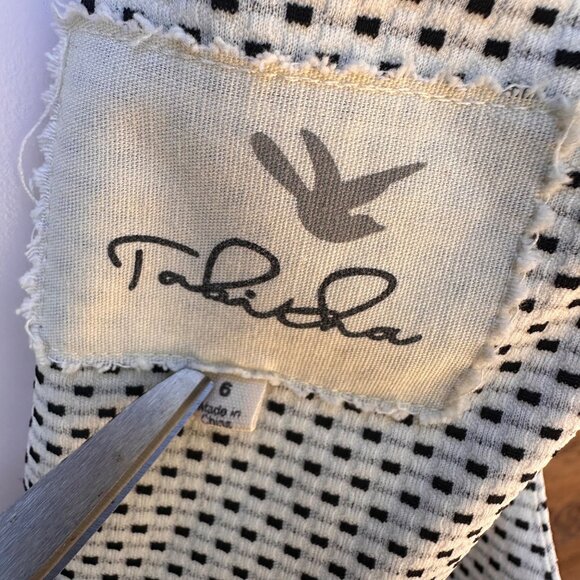 Tabitha For Anthropologie Black & White Aleida Sleeveless Dress Size 6 - Picture 2 of 9